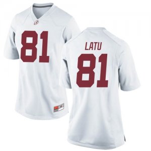 Women's Alabama Crimson Tide #81 Cameron Latu White Replica NCAA College Football Jersey 2403CTWP0